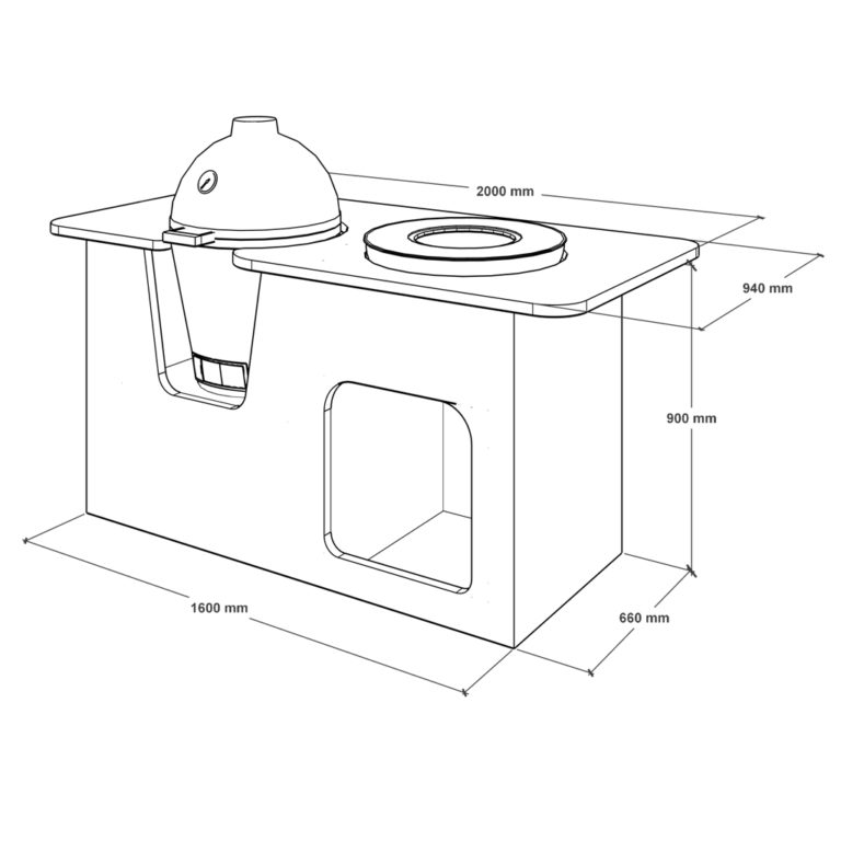 Igneous S10 Kamado Fire Pit Unit | Granite Outdoor Kitchen